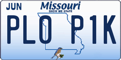 MO license plate PL0P1K