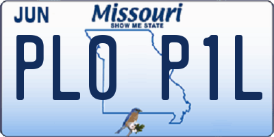 MO license plate PL0P1L