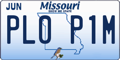 MO license plate PL0P1M