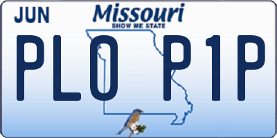 MO license plate PL0P1P