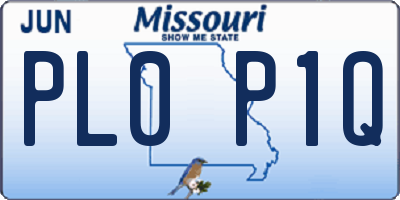 MO license plate PL0P1Q
