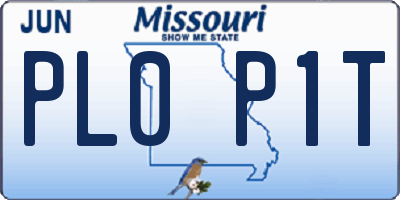 MO license plate PL0P1T