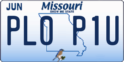 MO license plate PL0P1U