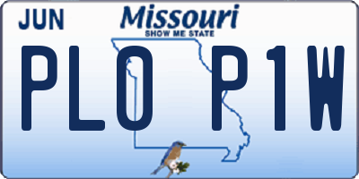 MO license plate PL0P1W