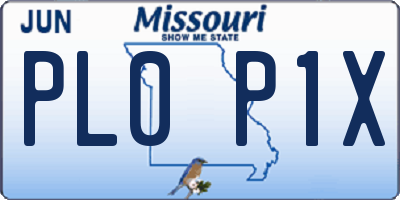 MO license plate PL0P1X