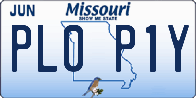 MO license plate PL0P1Y