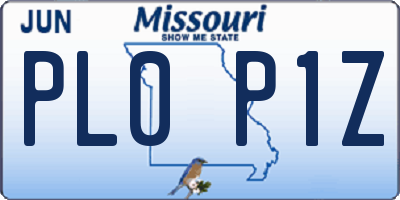 MO license plate PL0P1Z