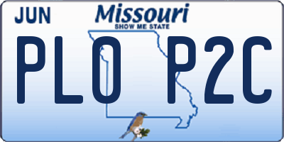 MO license plate PL0P2C
