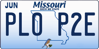MO license plate PL0P2E