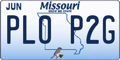 MO license plate PL0P2G
