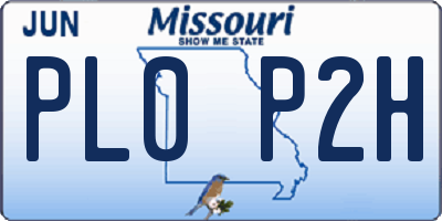 MO license plate PL0P2H