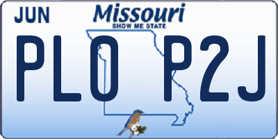 MO license plate PL0P2J