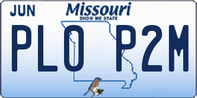 MO license plate PL0P2M