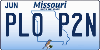 MO license plate PL0P2N
