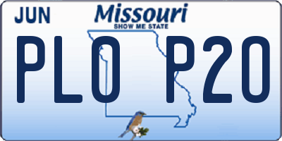 MO license plate PL0P2O
