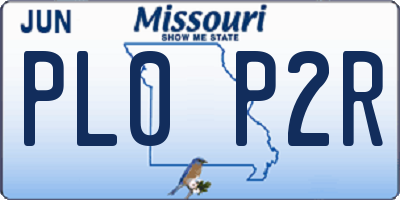 MO license plate PL0P2R