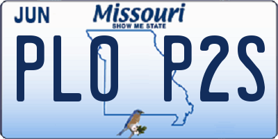 MO license plate PL0P2S