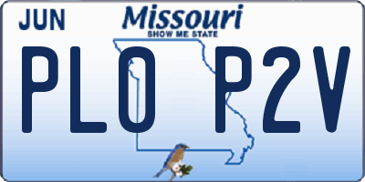 MO license plate PL0P2V