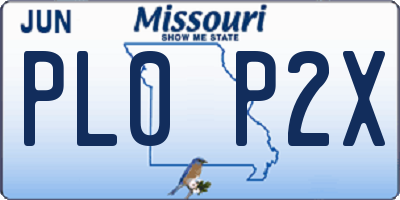 MO license plate PL0P2X