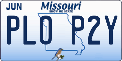 MO license plate PL0P2Y