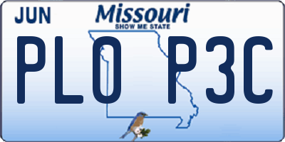 MO license plate PL0P3C