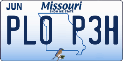 MO license plate PL0P3H
