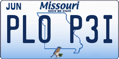 MO license plate PL0P3I