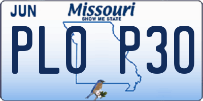 MO license plate PL0P3O