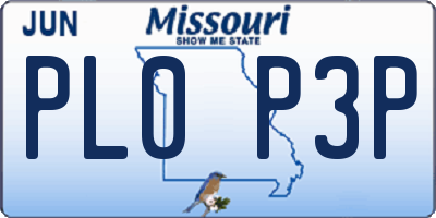 MO license plate PL0P3P