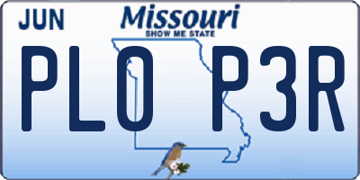 MO license plate PL0P3R