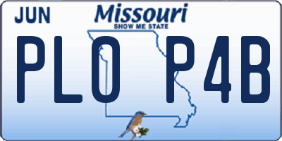 MO license plate PL0P4B