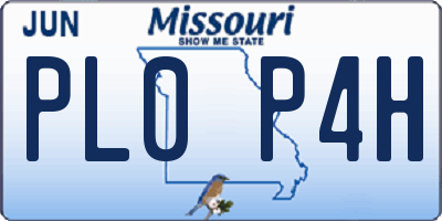 MO license plate PL0P4H