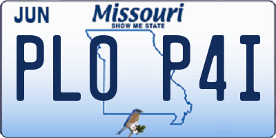 MO license plate PL0P4I