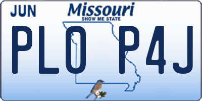 MO license plate PL0P4J
