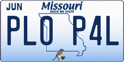 MO license plate PL0P4L