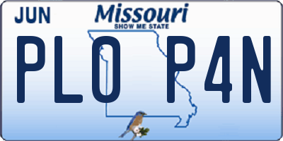 MO license plate PL0P4N
