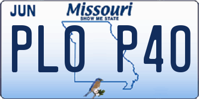 MO license plate PL0P4O