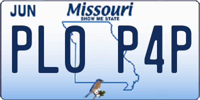MO license plate PL0P4P