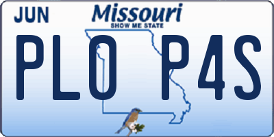 MO license plate PL0P4S