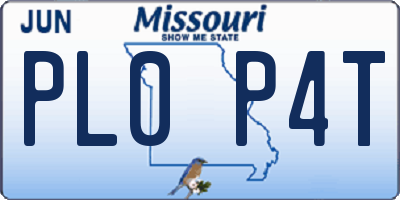MO license plate PL0P4T