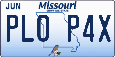 MO license plate PL0P4X