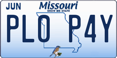 MO license plate PL0P4Y