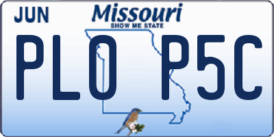 MO license plate PL0P5C