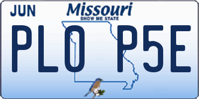 MO license plate PL0P5E