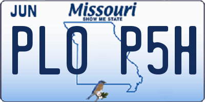 MO license plate PL0P5H
