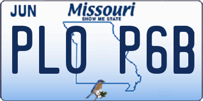 MO license plate PL0P6B