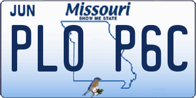 MO license plate PL0P6C