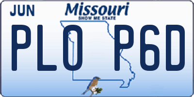 MO license plate PL0P6D