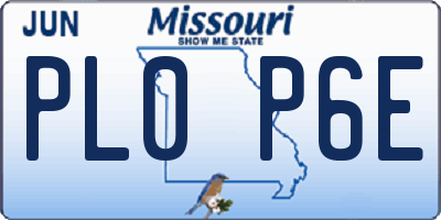 MO license plate PL0P6E