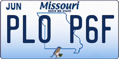 MO license plate PL0P6F